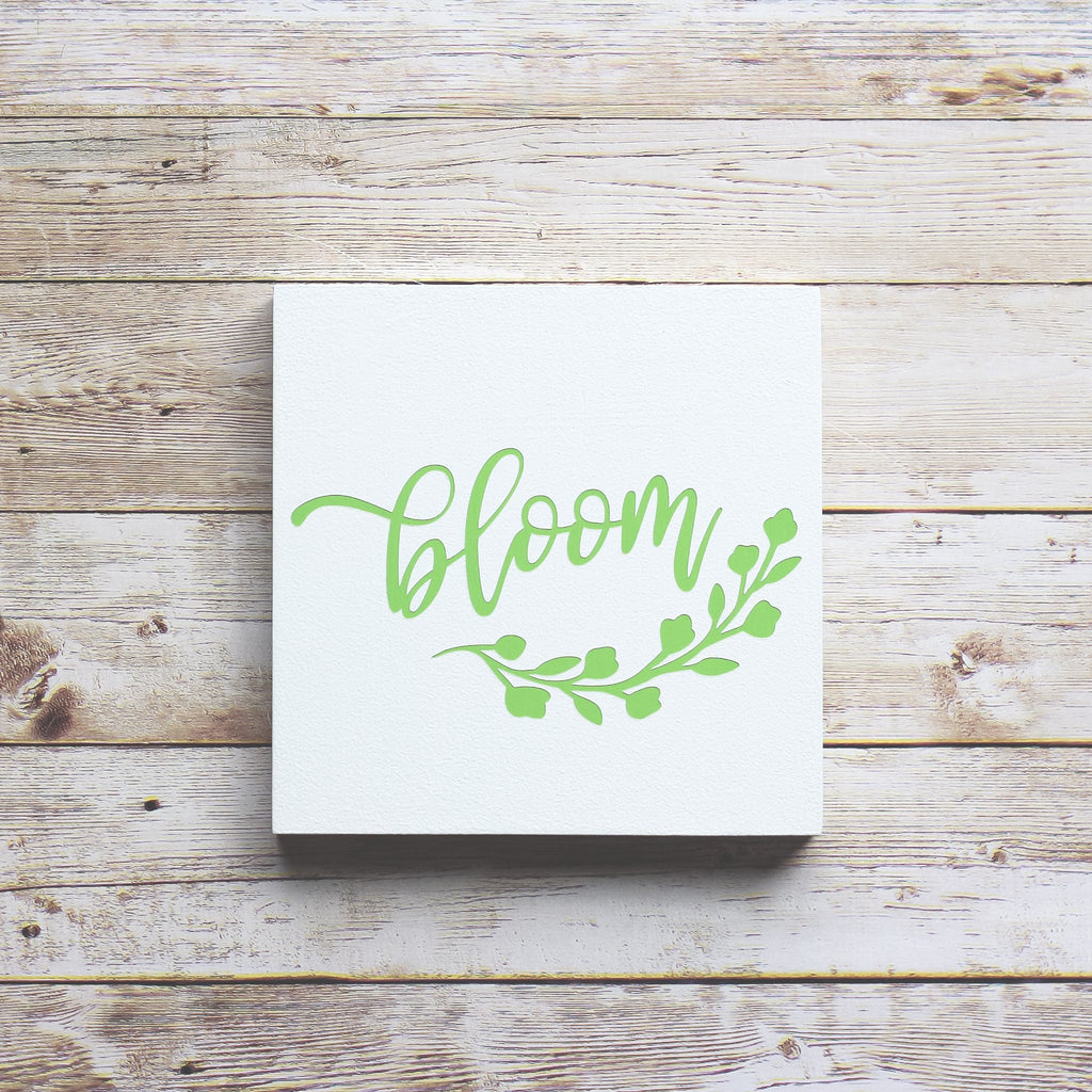 Green Spring Decor Easter Tiered Tray Sign - Bloom