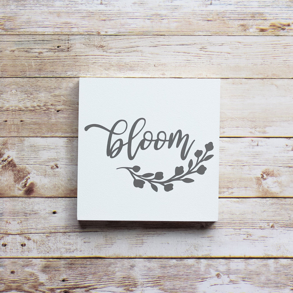 Spring Decor Tiered Tray Sign - Bloom Gray