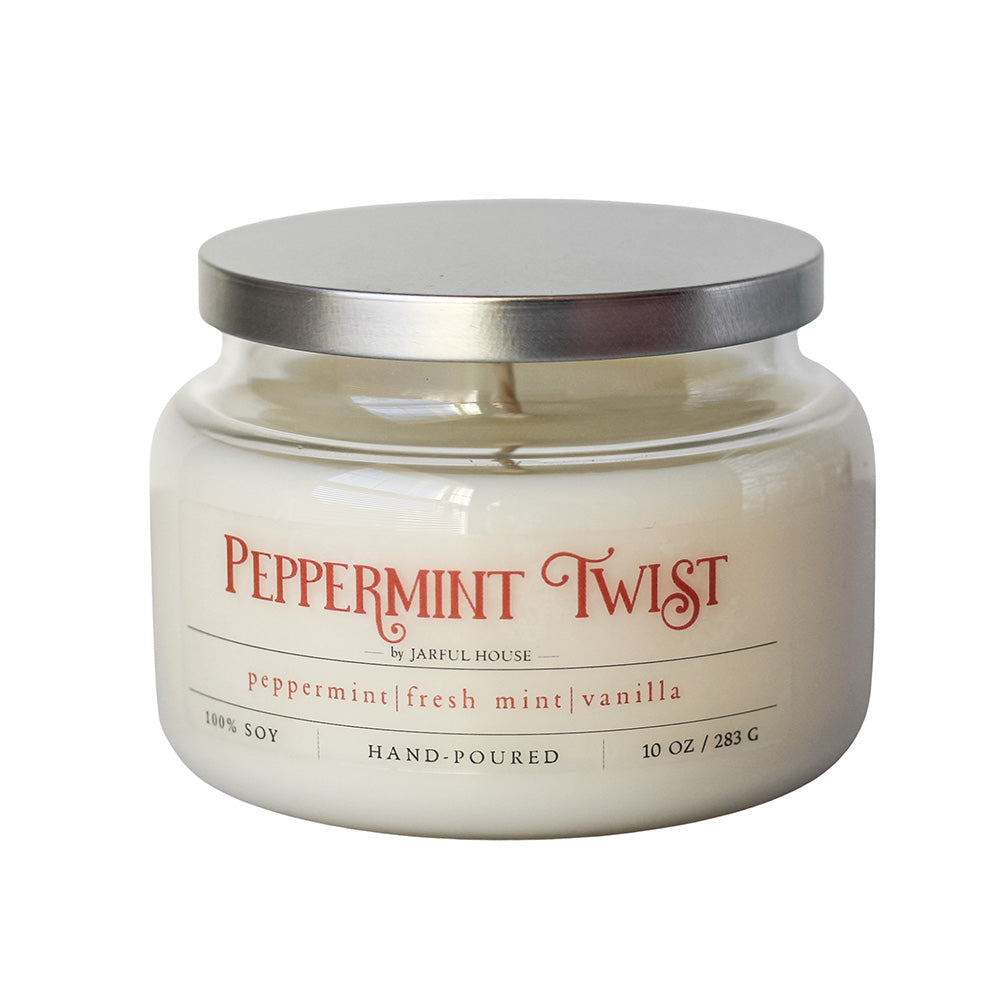 Christmas candle peppermint 10 oz