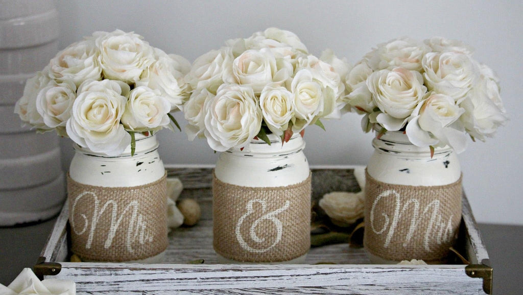 Rustic Wedding Table Decor,Rustic Bridal & Engagement Gift - Jarful House