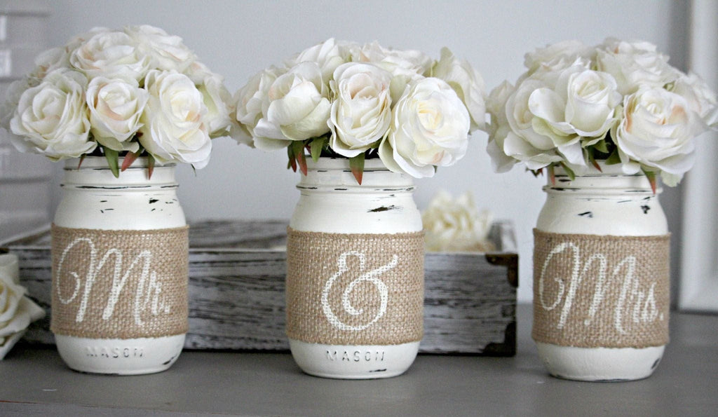 Rustic Wedding Table Decor,Rustic Bridal & Engagement Gift - Jarful House