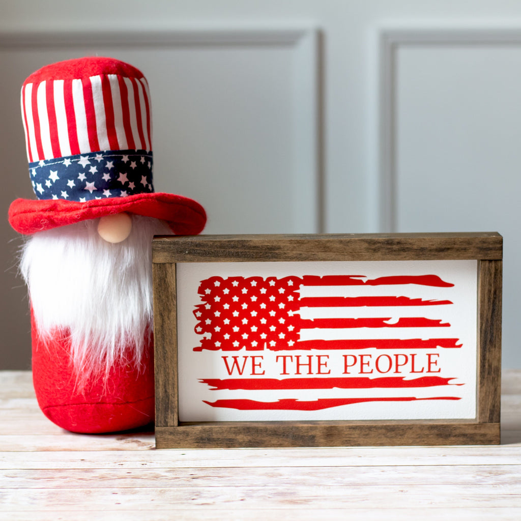 Patriotic Wall Sign We The People American Flag Red - Jarful House