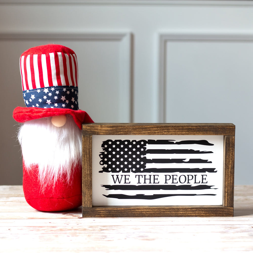 Patriotic Wall Sign We The People American Flag Black - Jarful House