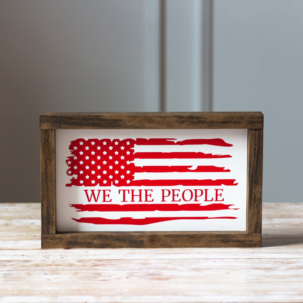 Patriotic Wall Sign We The People American Flag Red - Jarful House