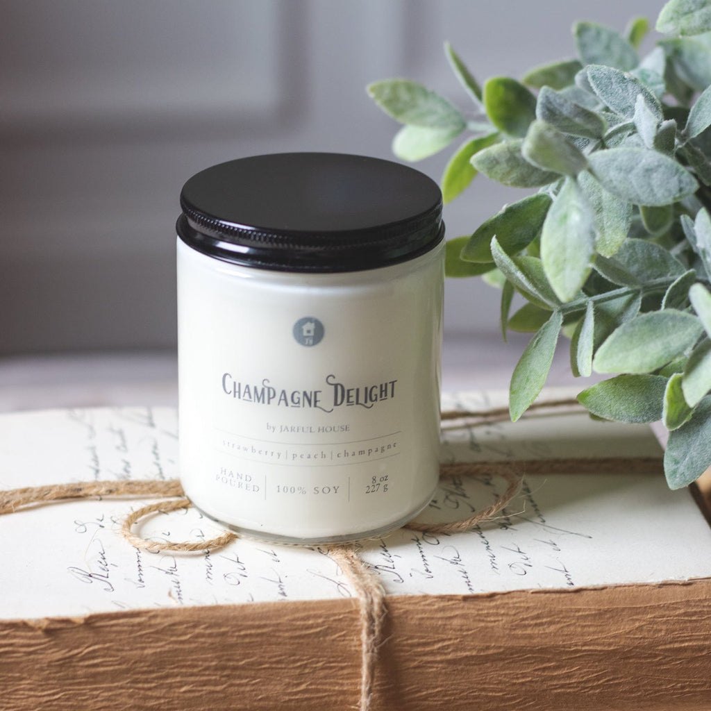 Soy Candle Strawberry Peach Champagne CHAMPAGNE DELIGHT 8oz