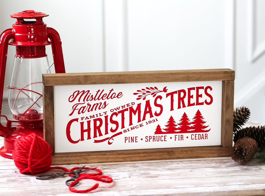 Farmhouse Wall Decor | Holiday Home Decor | Christmas Trees Sign 15 x 7 inches - Jarful House