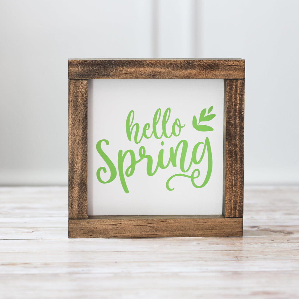Hello Spring Wall Sign - Farmhouse Blue Spring Home Decor - Jarful House