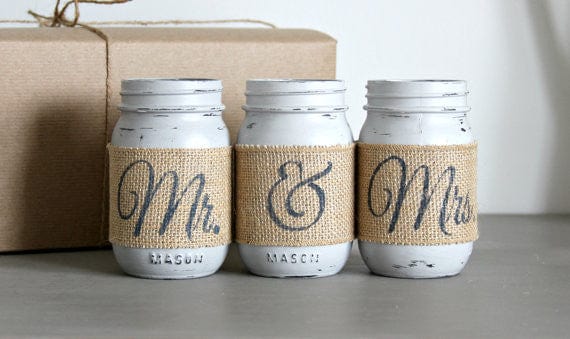 Bridal Shower Table Decor | Rustic Wedding Decor | Gift for Couples - Jarful House