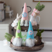 3 Spring Gnomes, Pink, Blue, Green