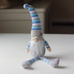 Blue Gray Striped Hat Gnome