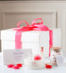 Kiss & Tell Gift Bundle: XOXO Candle, Lip Wax Melts, Velvet Rose Bath Salts