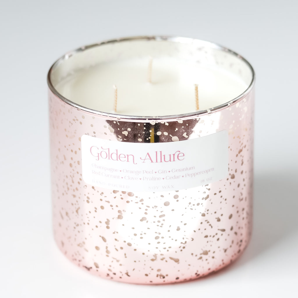 luxury candle rose gold jar