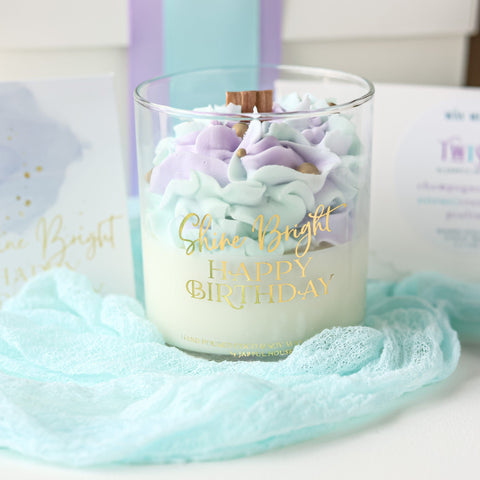 Shine Bright 9 oz Birthday Dessert Candle
