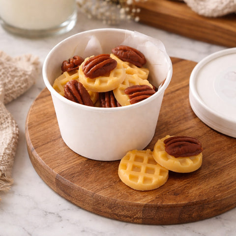 Nutty Waffles Wax Melts – Waffle & Pecan Shapes, Sweet Maple Caramel Scent