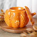 Autumn Pumpkin Oil Burner with Leaf Cut-Outs