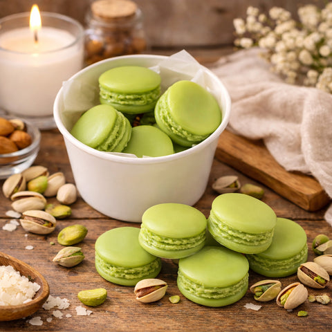 Pistachio Macaron Wax Melts – Light Green, Sweet Nutty Bakery Fragrance