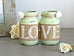 Double sided Rustic Wedding Celery Green Table Decor - Jarful House