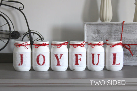 Rustic Christmas Home Decor | Joyful Table Decor - Two Sided - Jarful House